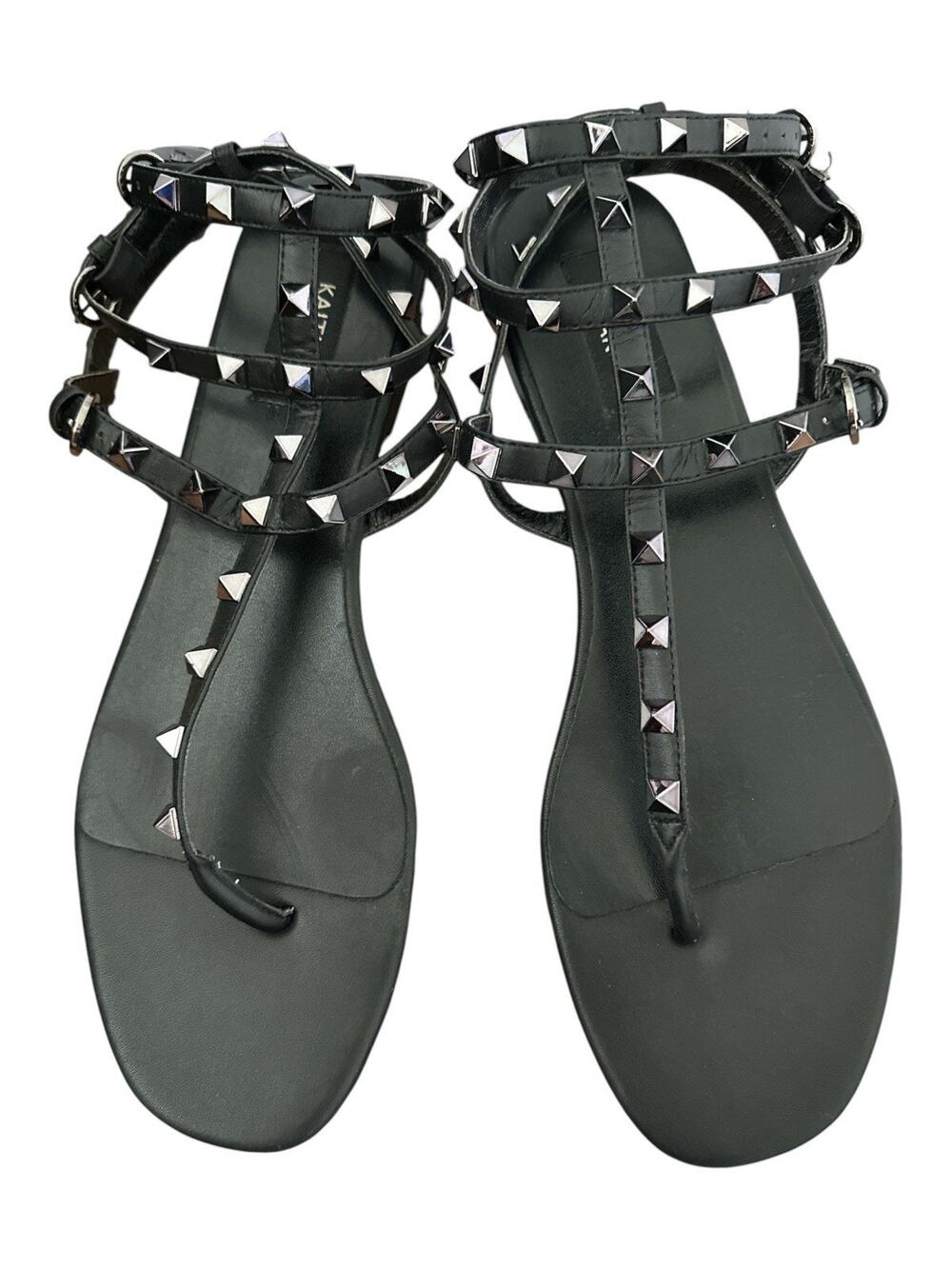 Kaitlyn Pan Studded Gladiator Sandals 9.5 Flat gladiator thong style
